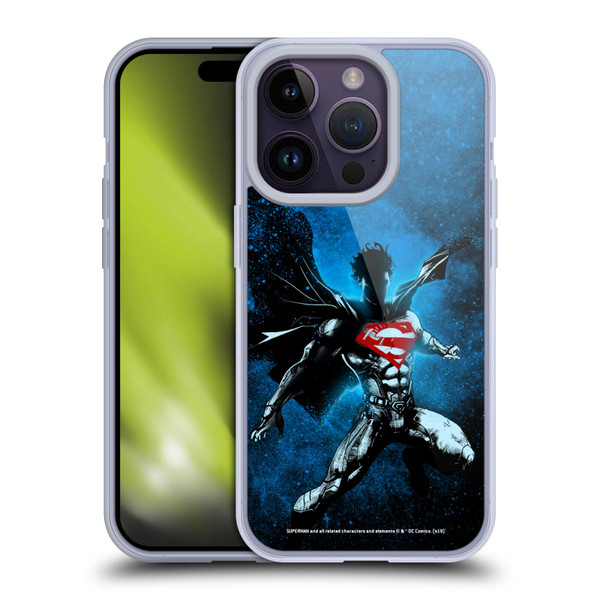 Superman DC Comics 80th Anniversary Splatter Soft Gel Case for Apple iPhone 14 Pro