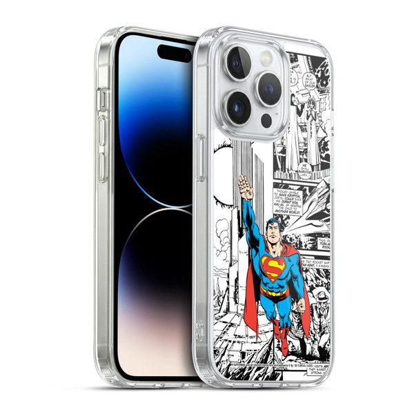 Superman DC Comics Comicbook Art Flight Soft Gel Case for Apple iPhone 14 Pro & MagSafe