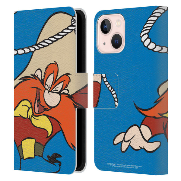 Looney Tunes Characters Yosemite Sam Leather Book Wallet Case Cover For Apple iPhone 13 Mini