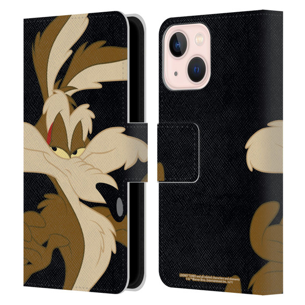 Looney Tunes Characters Wile E. Coyote Leather Book Wallet Case Cover For Apple iPhone 13 Mini