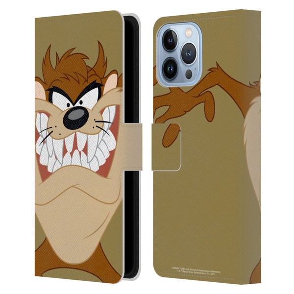 Looney Tunes Characters Tasmanian Devil Leather Book Wallet Case Cover For Apple iPhone 13 Pro Max