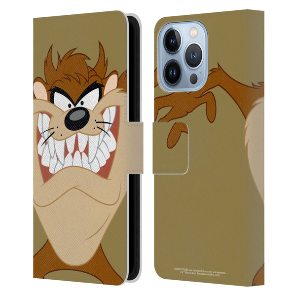 Looney Tunes Characters Tasmanian Devil Leather Book Wallet Case Cover For Apple iPhone 13 Pro