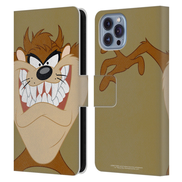 Looney Tunes Characters Tasmanian Devil Leather Book Wallet Case Cover For Apple iPhone 14