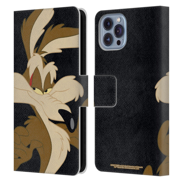 Looney Tunes Characters Wile E. Coyote Leather Book Wallet Case Cover For Apple iPhone 14