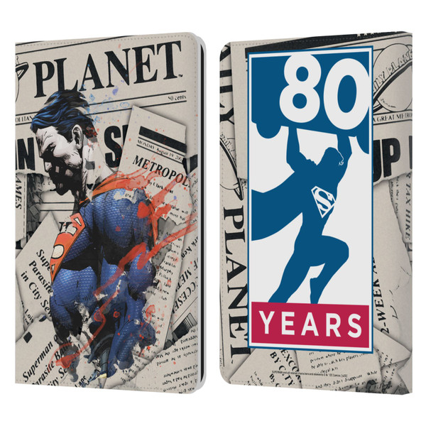 Superman DC Comics 80th Anniversary Newspaper Leather Book Wallet Case Cover For Amazon Kindle Paperwhite 1 / 2 / 3