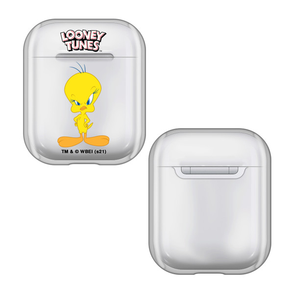 Looney Tunes Characters Tweety Clear Hard Crystal Cover Case for Apple AirPods 1 1st Gen / 2 2nd Gen Charging Case