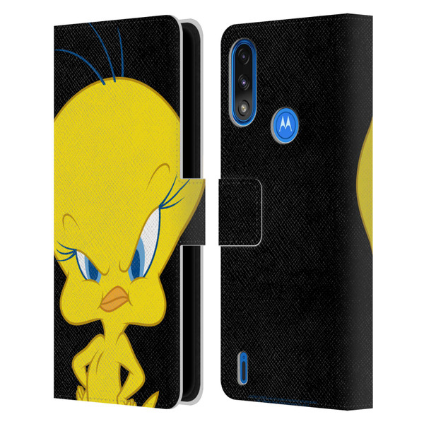 Looney Tunes Characters Tweety Leather Book Wallet Case Cover For Motorola Moto E7 Power / Moto E7i Power