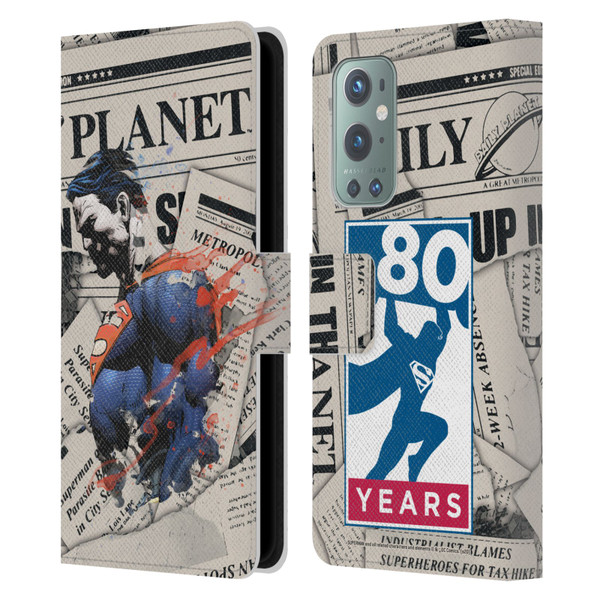 Superman DC Comics 80th Anniversary Newspaper Leather Book Wallet Case Cover For OnePlus 9