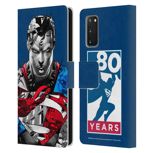 Superman DC Comics 80th Anniversary Collage Leather Book Wallet Case Cover For Samsung Galaxy S20 / S20 5G