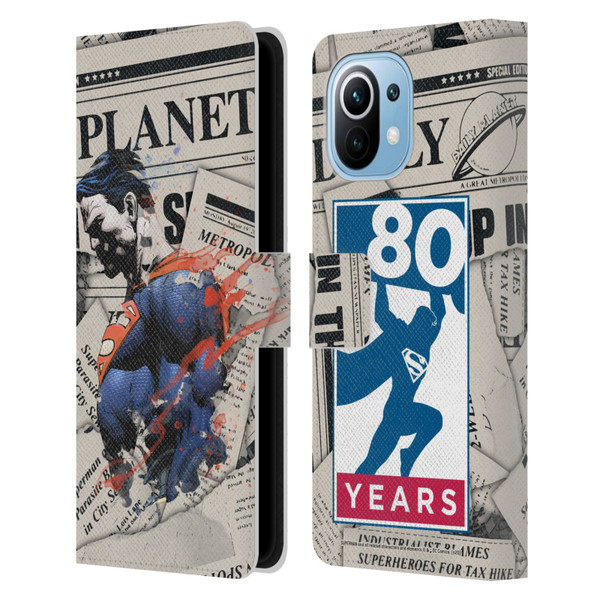 Superman DC Comics 80th Anniversary Newspaper Leather Book Wallet Case Cover For Xiaomi Mi 11