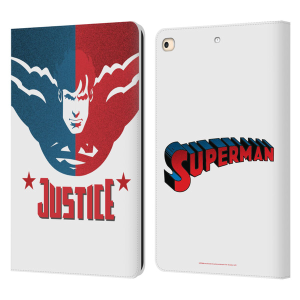 Superman DC Comics Character Art Justice Leather Book Wallet Case Cover For Apple iPad 9.7 2017 / iPad 9.7 2018