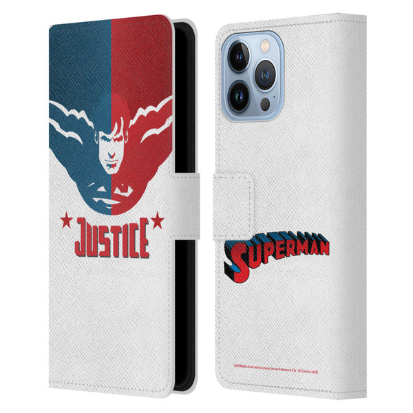 Superman DC Comics Character Art Justice Leather Book Wallet Case Cover For Apple iPhone 13 Pro Max