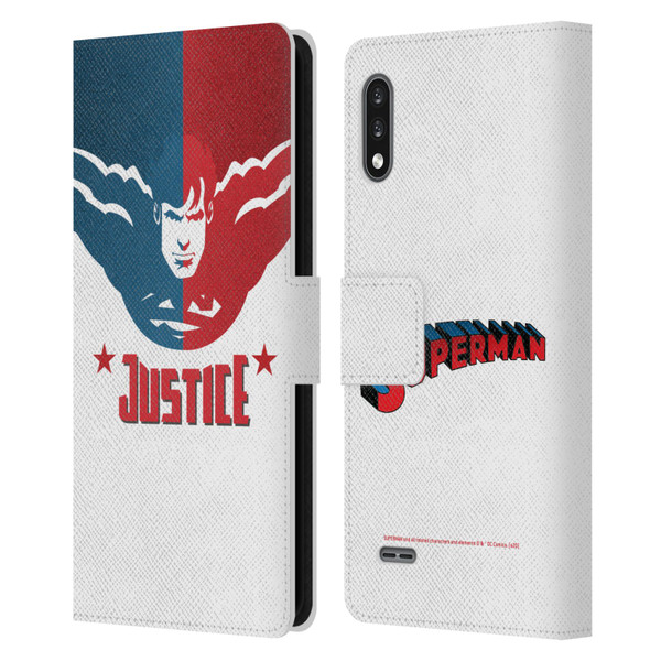 Superman DC Comics Character Art Justice Leather Book Wallet Case Cover For LG K22