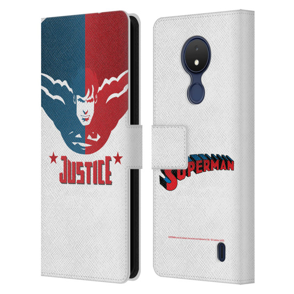 Superman DC Comics Character Art Justice Leather Book Wallet Case Cover For Nokia C21