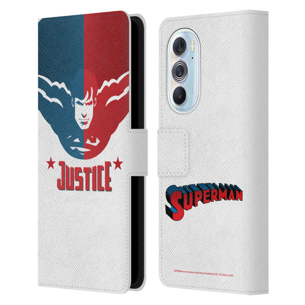 Superman DC Comics Character Art Justice Leather Book Wallet Case Cover For Motorola Edge X30