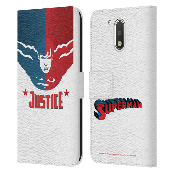 Superman DC Comics Character Art Justice Leather Book Wallet Case Cover For Motorola Moto G41