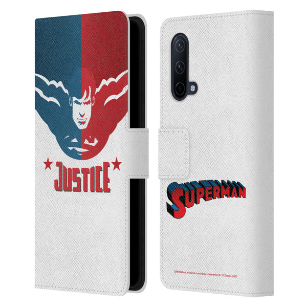 Superman DC Comics Character Art Justice Leather Book Wallet Case Cover For OnePlus Nord CE 5G