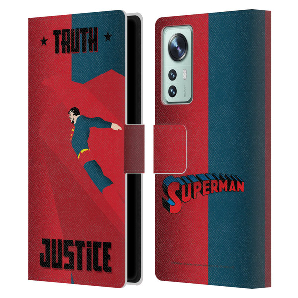 Superman DC Comics Character Art Truth And Justice 2 Leather Book Wallet Case Cover For Xiaomi 12