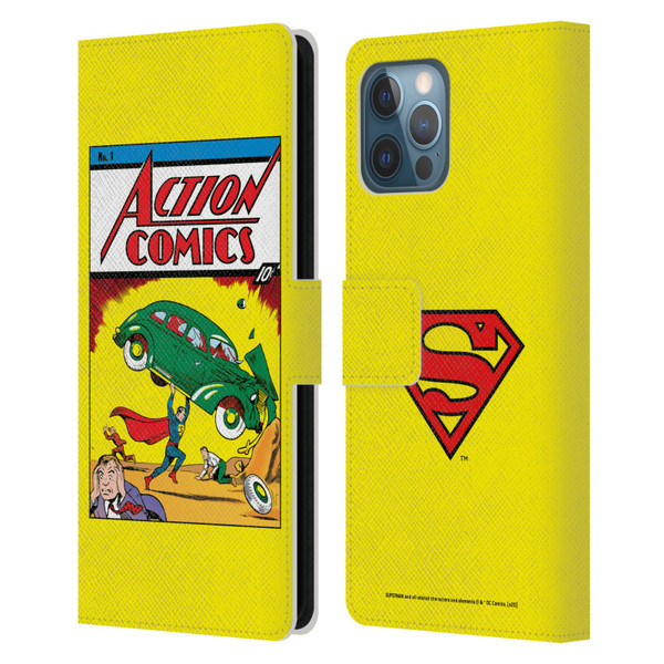 Superman DC Comics Famous Comic Book Covers Action Comics 1 Leather Book Wallet Case Cover For Apple iPhone 12 Pro Max