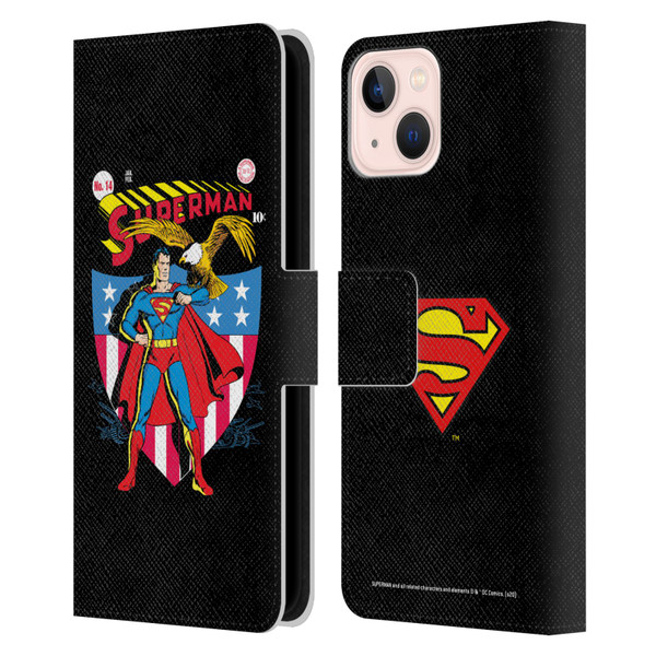 Superman DC Comics Famous Comic Book Covers Number 14 Leather Book Wallet Case Cover For Apple iPhone 13