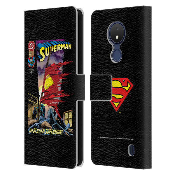 Superman DC Comics Famous Comic Book Covers Death Leather Book Wallet Case Cover For Nokia C21