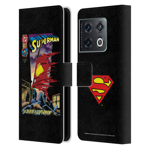Superman DC Comics Famous Comic Book Covers Death Leather Book Wallet Case Cover For OnePlus 10 Pro