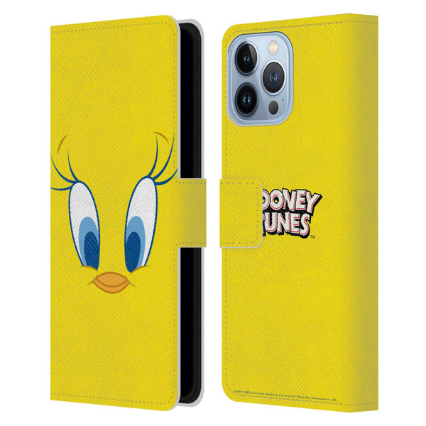 Looney Tunes Full Face Tweety Leather Book Wallet Case Cover For Apple iPhone 13 Pro Max