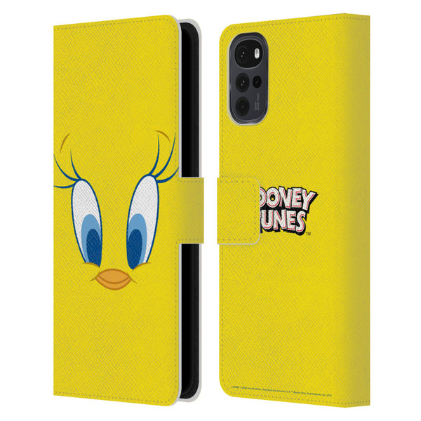 Looney Tunes Full Face Tweety Leather Book Wallet Case Cover For Motorola Moto G22
