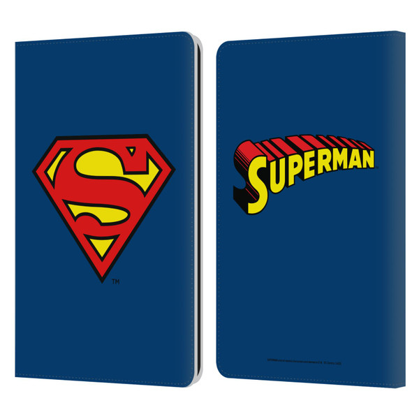 Superman DC Comics Logos Classic Leather Book Wallet Case Cover For Amazon Kindle Paperwhite 1 / 2 / 3