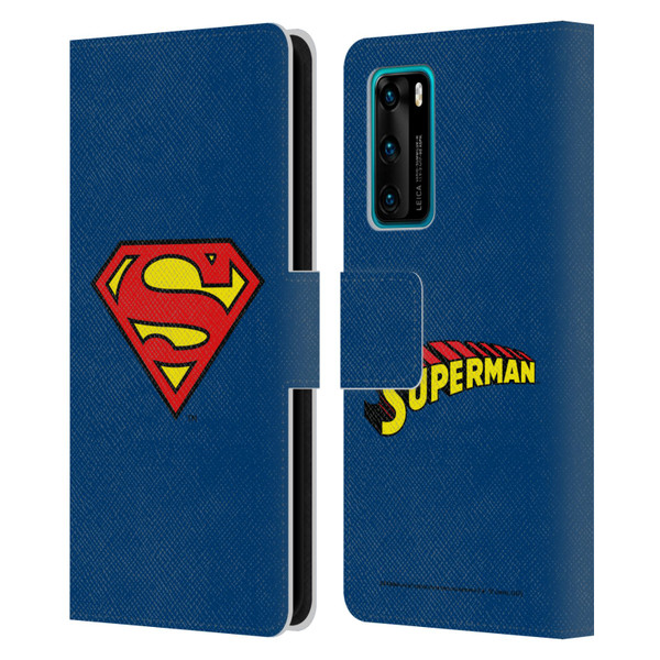 Superman DC Comics Logos Classic Leather Book Wallet Case Cover For Huawei P40 5G