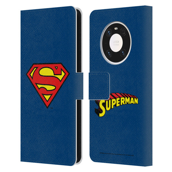 Superman DC Comics Logos Classic Leather Book Wallet Case Cover For Huawei Mate 40 Pro 5G