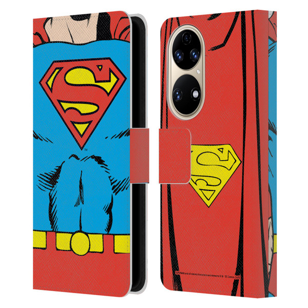 Superman DC Comics Logos Classic Costume Leather Book Wallet Case Cover For Huawei P50