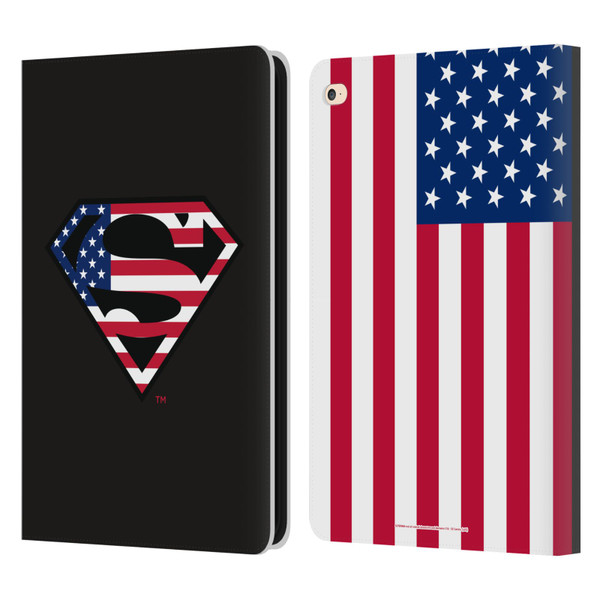 Superman DC Comics Logos U.S. Flag 2 Leather Book Wallet Case Cover For Apple iPad Air 2 (2014)