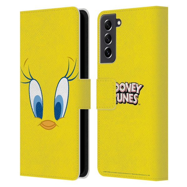 Looney Tunes Full Face Tweety Leather Book Wallet Case Cover For Samsung Galaxy S21 FE 5G