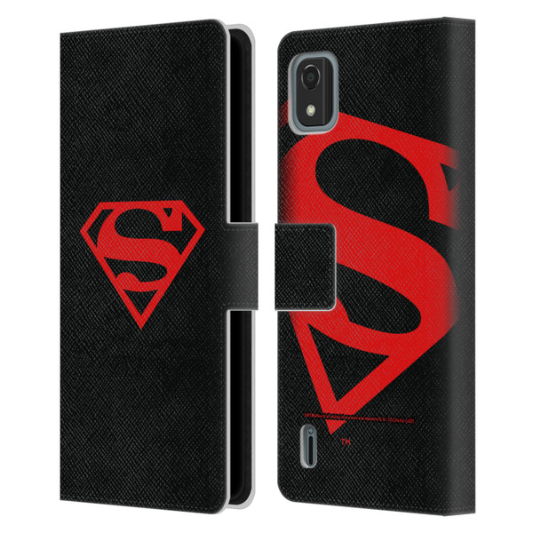 Superman DC Comics Logos Black And Red Leather Book Wallet Case Cover For Nokia C2 2nd Edition