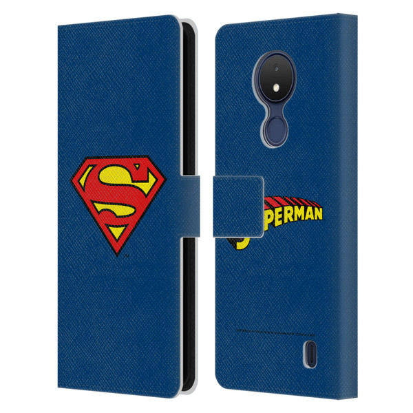 Superman DC Comics Logos Classic Leather Book Wallet Case Cover For Nokia C21