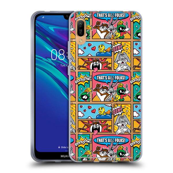 Looney Tunes Patterns Comics Soft Gel Case for Huawei Y6 Pro (2019)