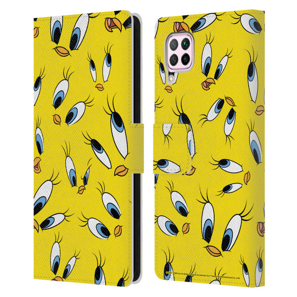 Looney Tunes Patterns Tweety Leather Book Wallet Case Cover For Huawei Nova 6 SE / P40 Lite