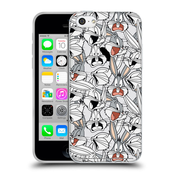 Looney Tunes Patterns Bugs Bunny Soft Gel Case for Apple iPhone 5c
