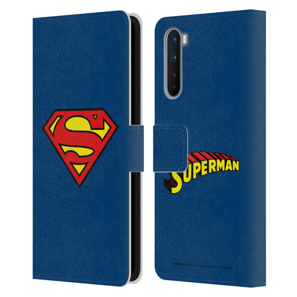 Superman DC Comics Logos Classic Leather Book Wallet Case Cover For OnePlus Nord 5G