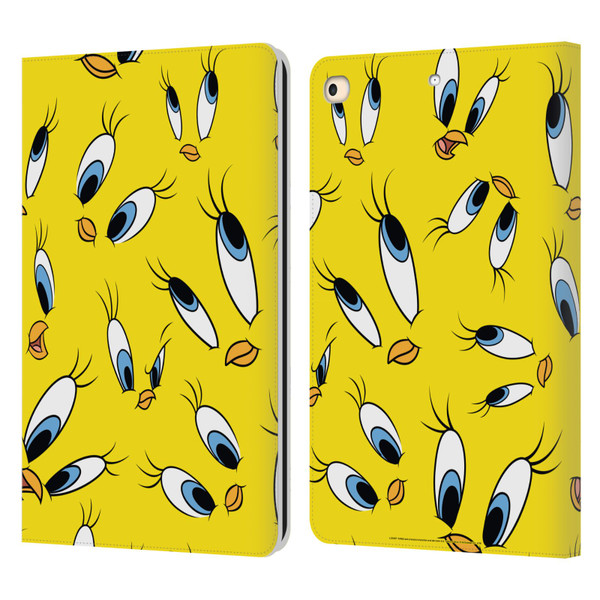 Looney Tunes Patterns Tweety Leather Book Wallet Case Cover For Apple iPad 9.7 2017 / iPad 9.7 2018