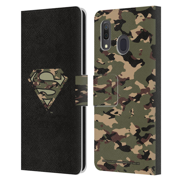 Superman DC Comics Logos Camouflage Leather Book Wallet Case Cover For Samsung Galaxy A33 5G (2022)
