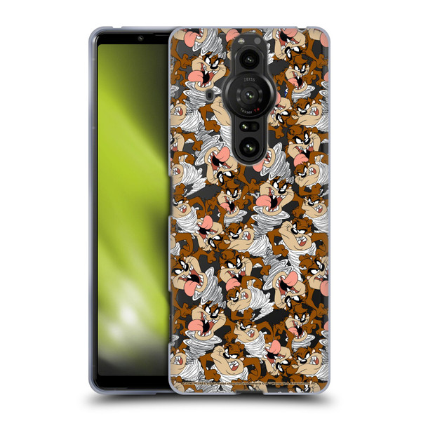 Looney Tunes Patterns Tasmanian Devil Soft Gel Case for Sony Xperia Pro-I