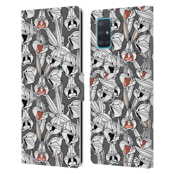 Looney Tunes Patterns Bugs Bunny Leather Book Wallet Case Cover For Samsung Galaxy A51 (2019)
