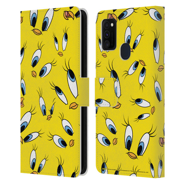 Looney Tunes Patterns Tweety Leather Book Wallet Case Cover For Samsung Galaxy M30s (2019)/M21 (2020)
