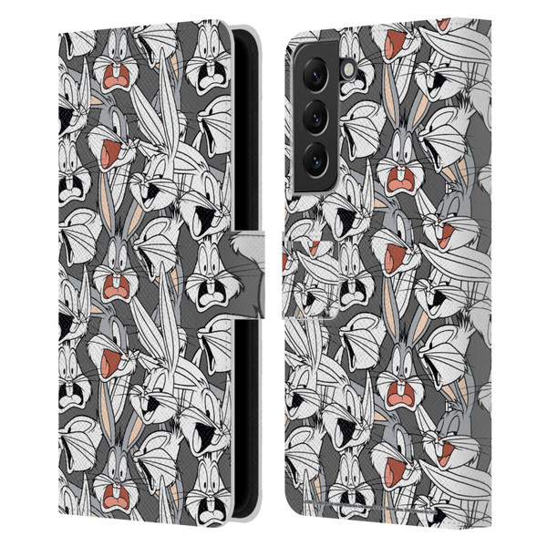 Looney Tunes Patterns Bugs Bunny Leather Book Wallet Case Cover For Samsung Galaxy S22+ 5G