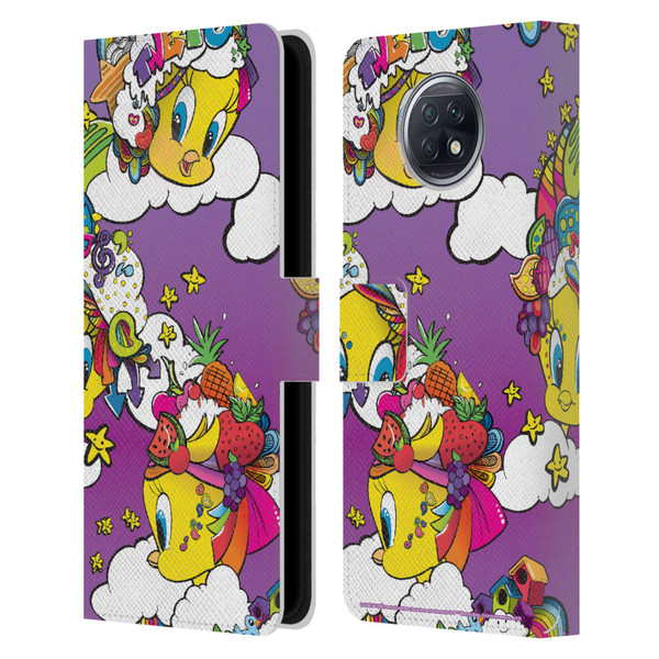 Looney Tunes Patterns Tweety Purple Leather Book Wallet Case Cover For Xiaomi Redmi Note 9T 5G