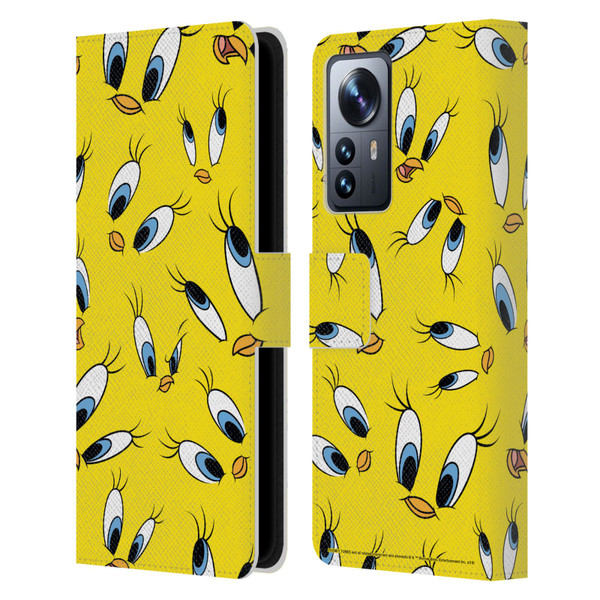 Looney Tunes Patterns Tweety Leather Book Wallet Case Cover For Xiaomi 12 Pro