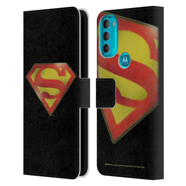 Superman DC Comics Vintage Fashion Logo Leather Book Wallet Case Cover For Motorola Moto G71 5G