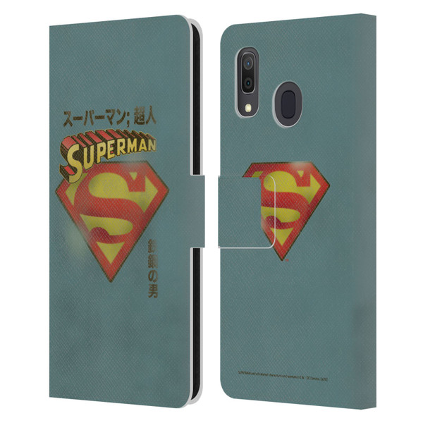 Superman DC Comics Vintage Fashion Japanese Logo Leather Book Wallet Case Cover For Samsung Galaxy A33 5G (2022)